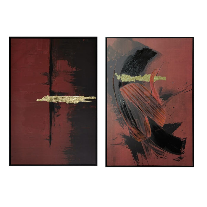 Картина Home ESPRIT Черен Червен Модерен 83 x 4 x 123 cm (2 броя)