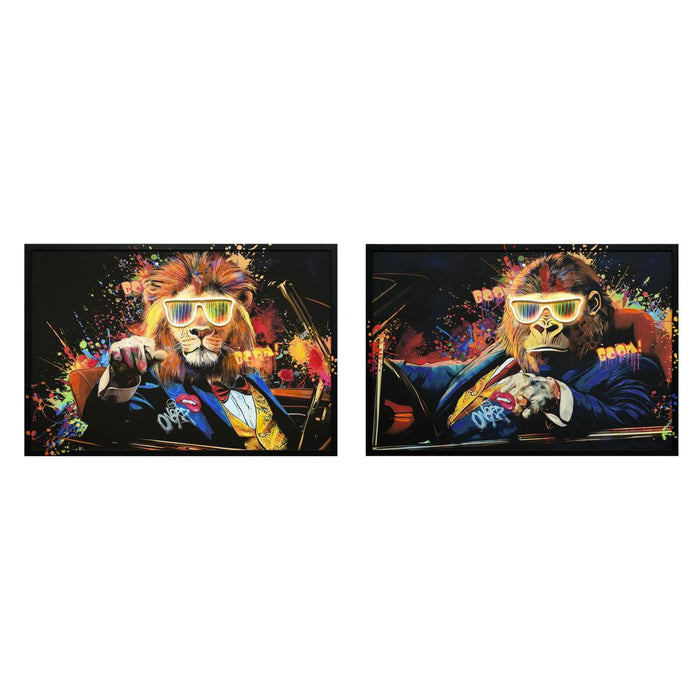 Картина Home ESPRIT Черен Модерен 93 X 3 X 63 CM (2 броя)