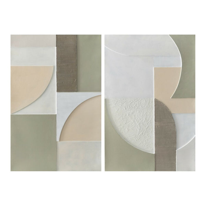 Пластно Home ESPRIT Бял Зелен Абстрактен Град 80 x 3,5 x 120 cm (2 броя)