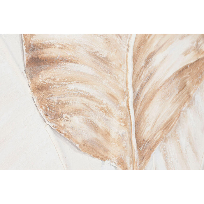 Пластно Home ESPRIT Бял Бежов Листи Скандинавски 102,5 X 5,5 X 152,5 CM