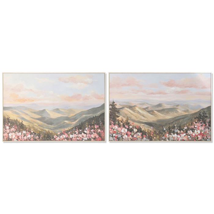 Пластно Home ESPRIT Син Зелен Планина 120 x 3,5 x 80 cm (2 броя)