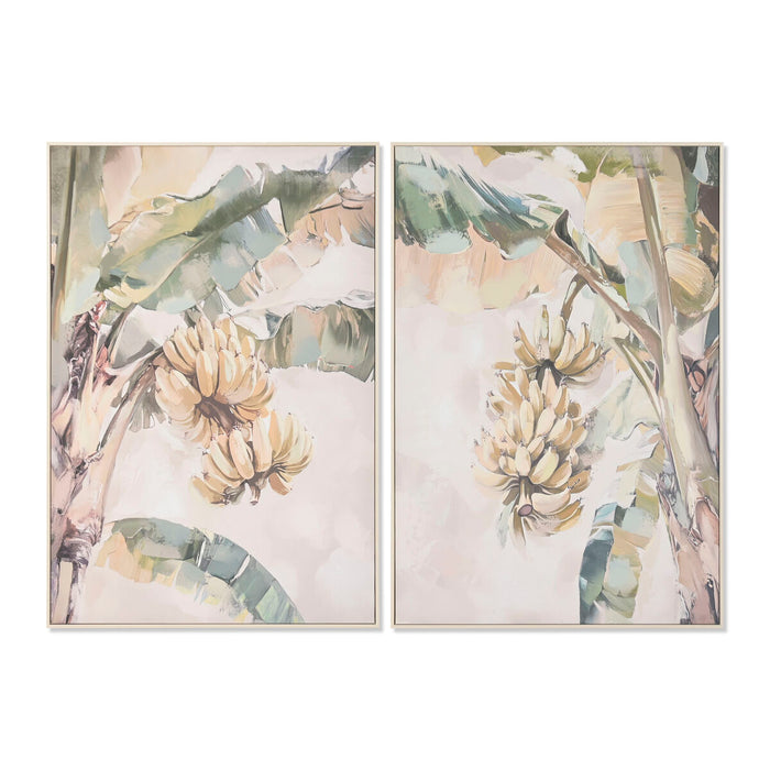 Пластно Home ESPRIT Жълт Зелен Тропически 82,5 x 3,5 x 122,5 cm (2 броя)