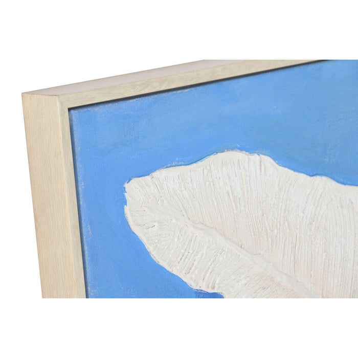 Пластно Home ESPRIT Син Бял Листи Тропически 82,5 x 4,5 x 122,5 cm (2 броя)