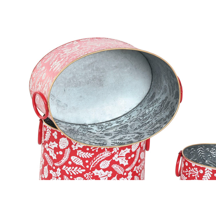 Комплект Коледни Декорации Home ESPRIT Червен Зелен Коледа 28,5 x 19,5 x 24 cm (3 Части) (2 броя)