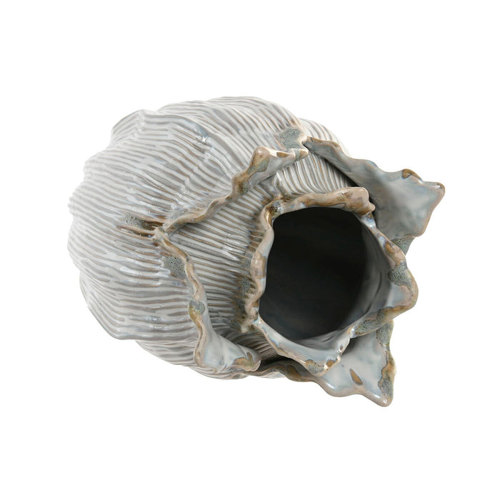 Ваза Home ESPRIT Сметана Керамика Лист на растение 19 x 19 x 33 cm