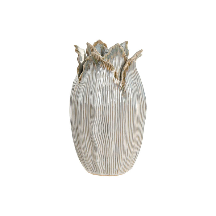 Ваза Home ESPRIT Сметана Керамика Лист на растение 19 x 19 x 33 cm