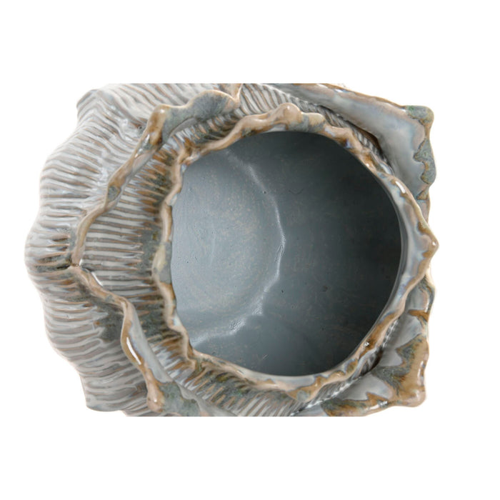 Ваза Home ESPRIT Сметана Керамика Лист на растение 22 x 22 x 19 cm