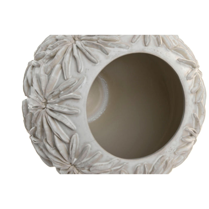 Ваза Home ESPRIT Бял Керамика Занаятчийски стил Лист на растение 27 x 27 x 35 cm