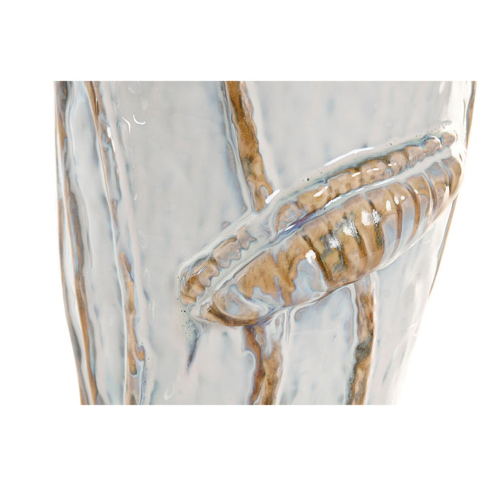 Ваза Home ESPRIT Син Бял Керамика 27 x 27 x 35 cm