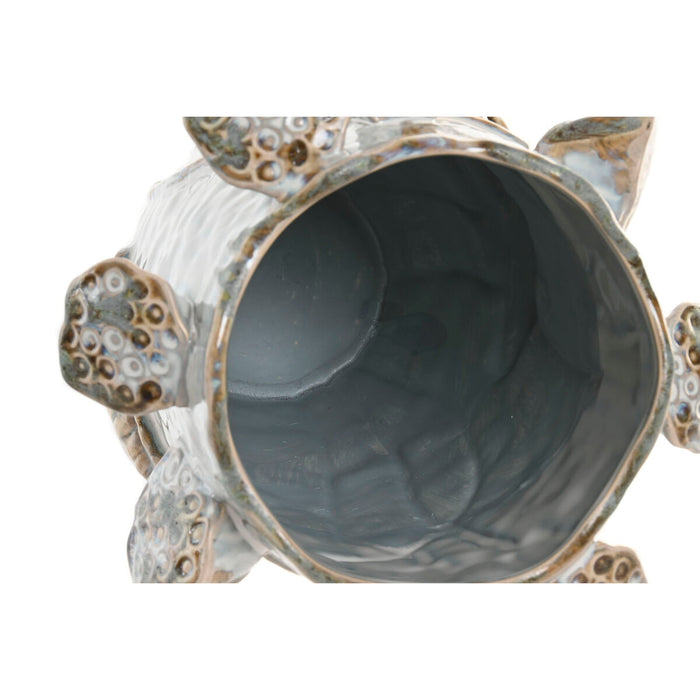 Ваза Home ESPRIT Син Бял Керамика 27 x 27 x 35 cm