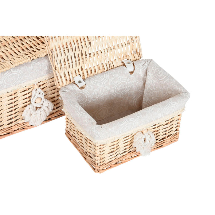 Декоративна кутия Home ESPRIT Естествен плетена ракита Boho (2 Части)