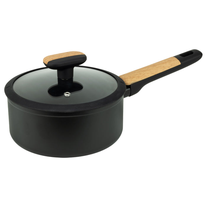 КАСЕРОЛА С КАПАК 18 X 8.2 CM HORECANO BLACK AND WOOD