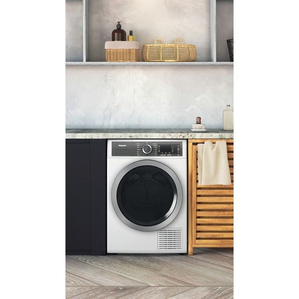 Сушилня Hotpoint H8 D94WB EU Свободностояща Зареждане отпред 9 кг A+++ Бяла