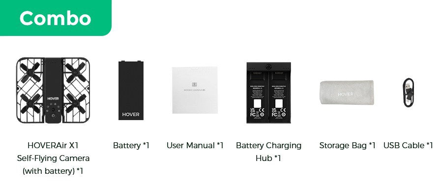 Дрон HoverAir X1 - Combo Retail - Черен
