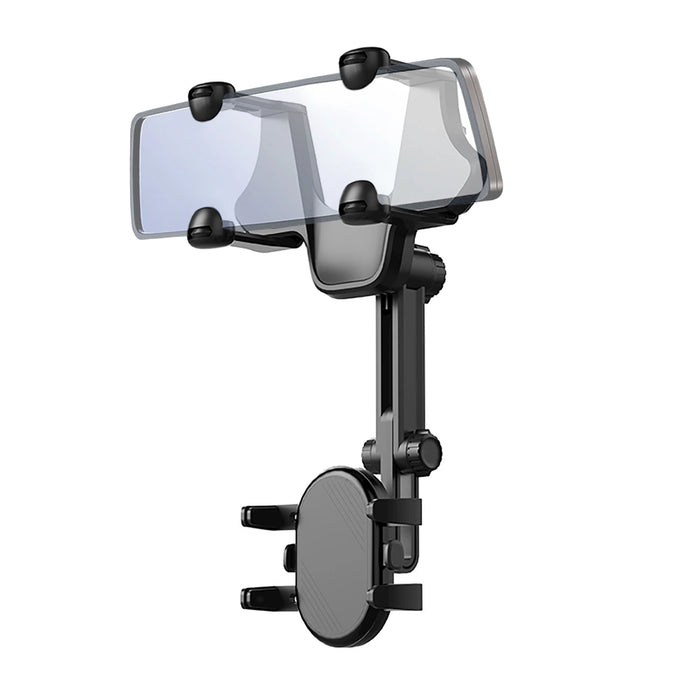 Стойка за телефон за кола за огледало за обратно виждане - черна