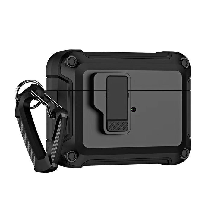 Airpods 4 Pro Armor Case с карабинер - черен