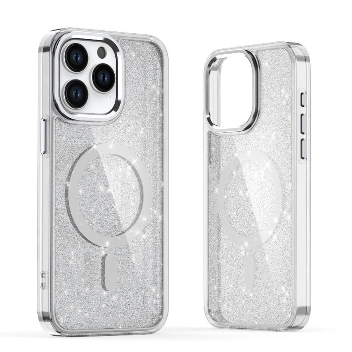 Glitter Case с MagSafe за iPhone 16e - бял
