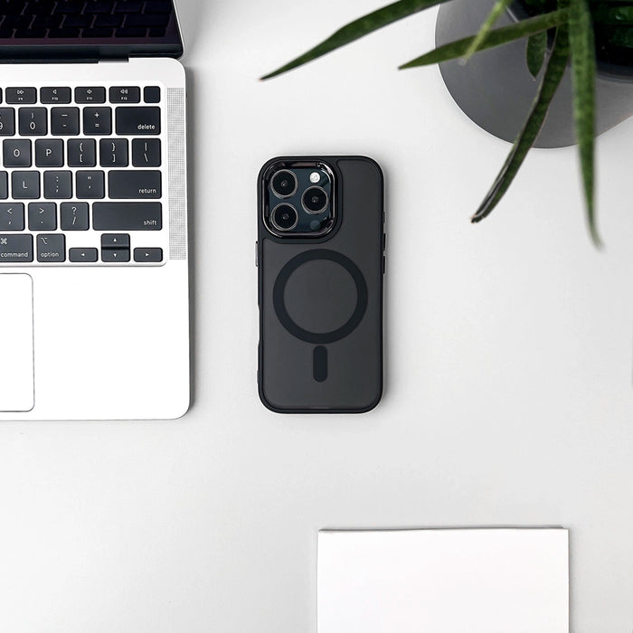 Блестящ калъф с MagSafe за Samsung Galaxy A36 5G - черен