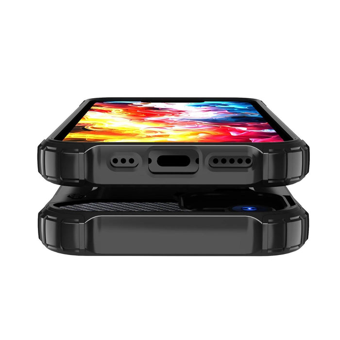 Hybrid Armor Case за iPhone 16e - черен