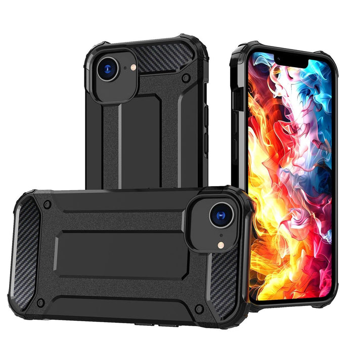 Hybrid Armor Case за iPhone 16e - черен