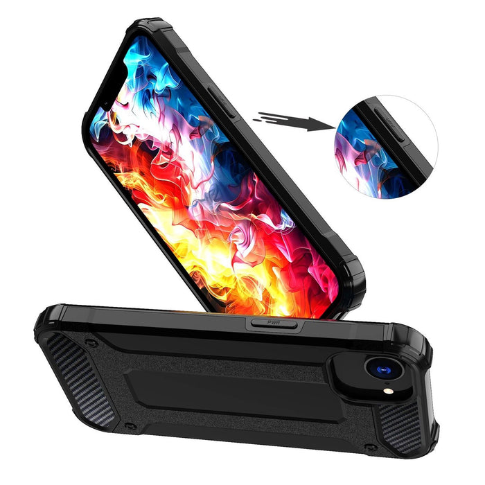 Hybrid Armor Case за iPhone 16e - черен