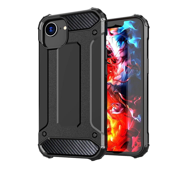 Hybrid Armor Case за iPhone 16e - черен