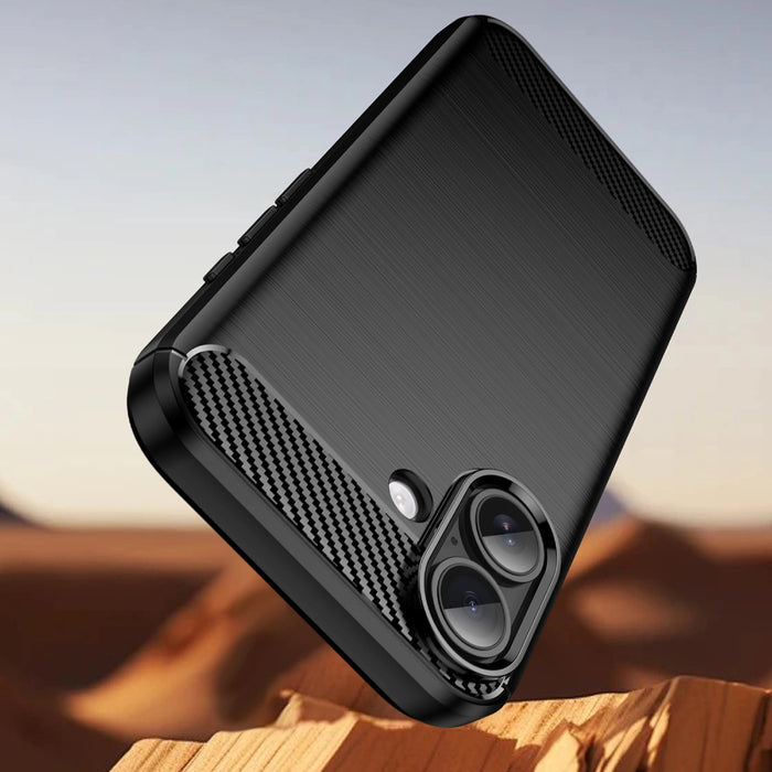 Карбонов кейс за iPhone 17 - Черен