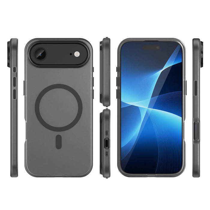 Калъф Air Case с магнитен абразив за iPhone 17, съвместим с MagSafe - черен мат