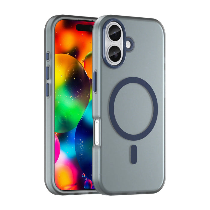 Магнитен абразивен калъф за iPhone 17, съвместим с MagSafe - матово син