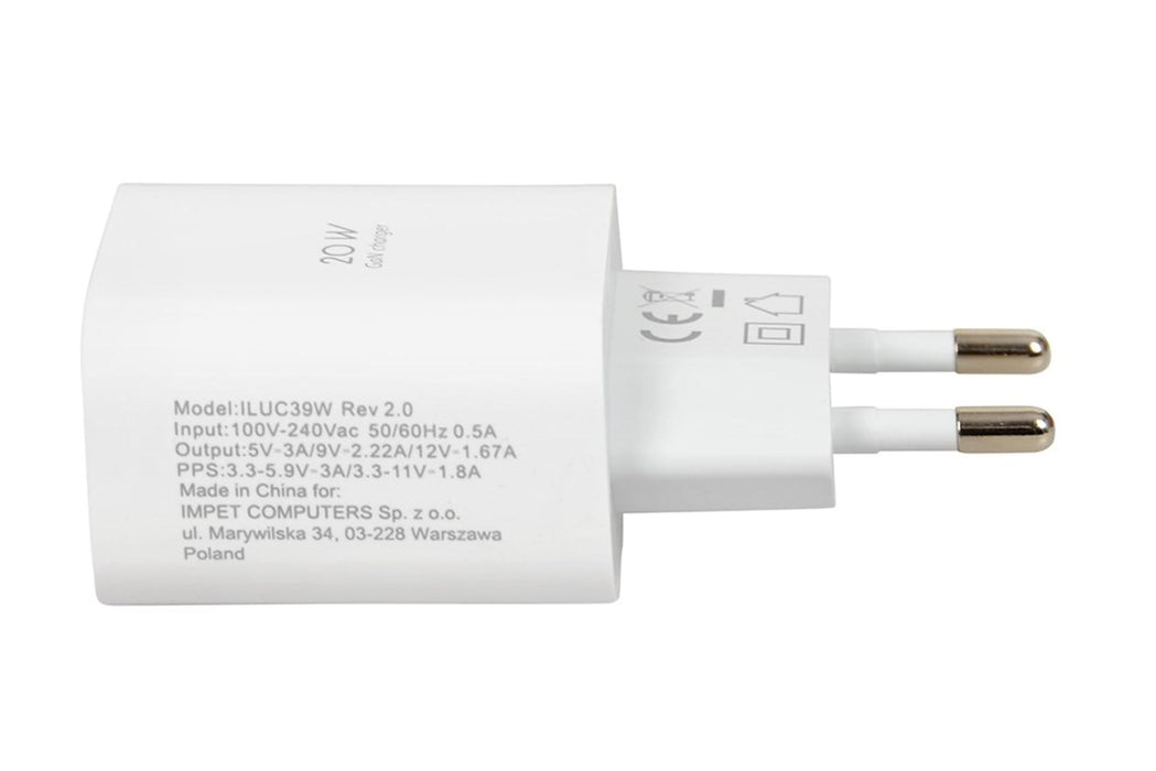 Зарядно за мобилни устройства iBox ILUC39W Универсално бяло AC Бързо зареждане на закрито