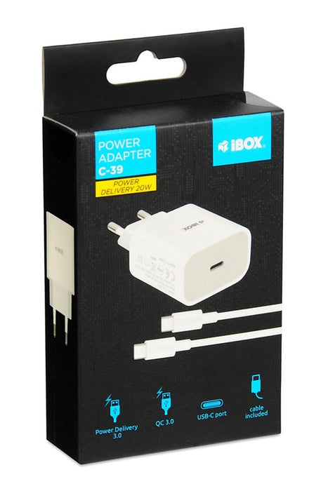 Зарядно за мобилни устройства iBox ILUC39W Универсално бяло AC Бързо зареждане на закрито