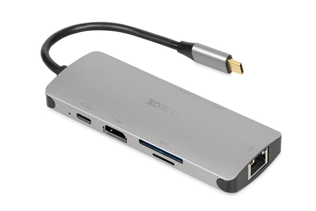 iBox IUH3RJ4K интерфейсен хъб USB Type-C 5000 Mbit/s Сребрист