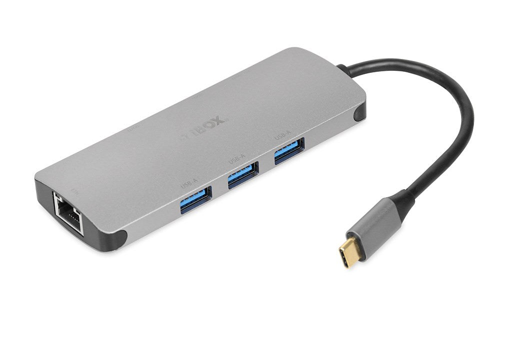 iBox IUH3RJ4K интерфейсен хъб USB Type-C 5000 Mbit/s Сребрист