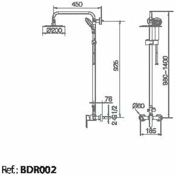 Душ Колона Imex ROMA OC BDR001-OC Неръждаема стомана 150 cm 1 Позиция