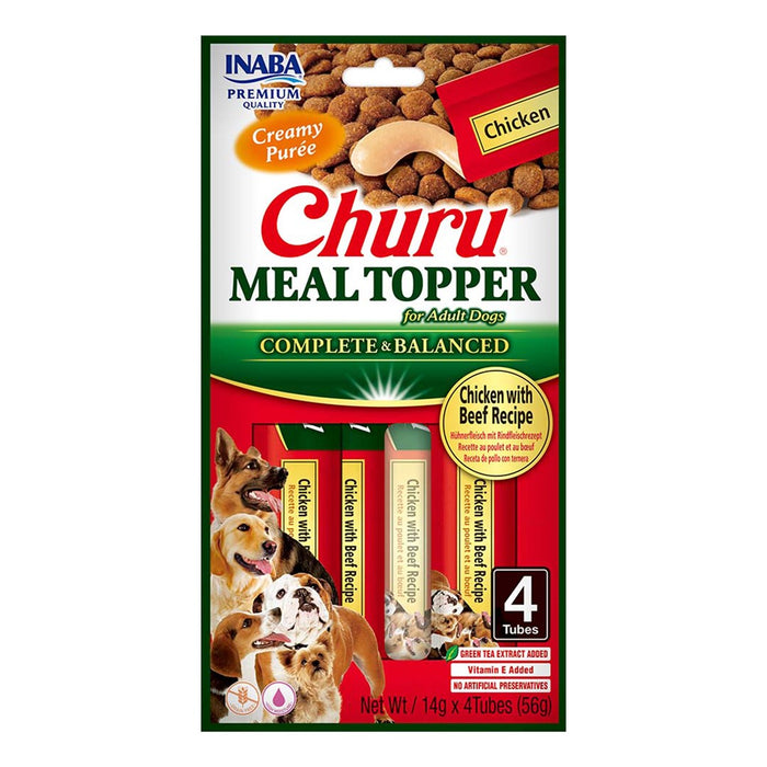 INABA Churu Meal Topper Chicken with beef - лакомство за кучета - 4 х 14гр