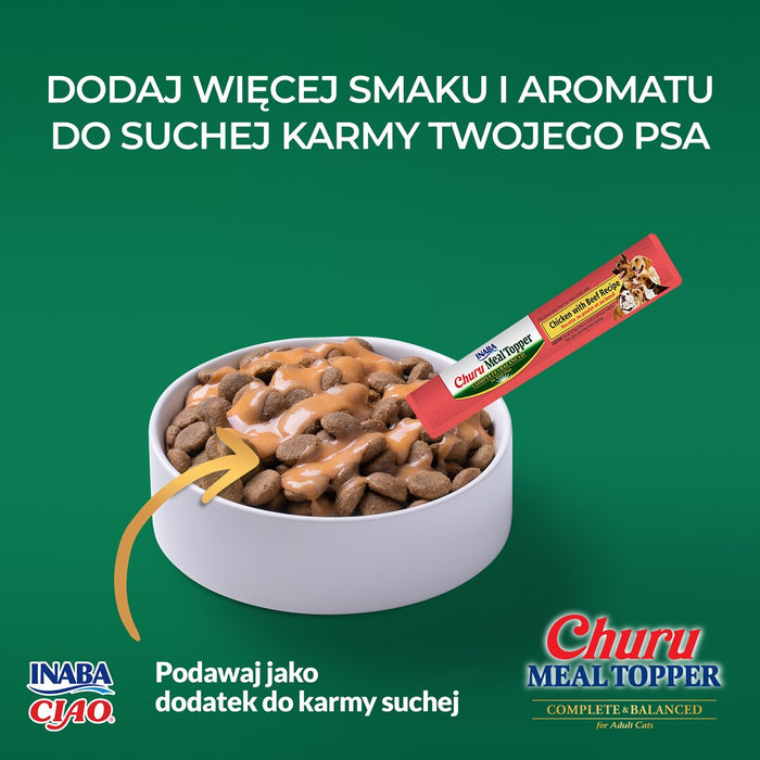 INABA Churu Meal Topper Chicken with beef - лакомство за кучета - 4 х 14гр