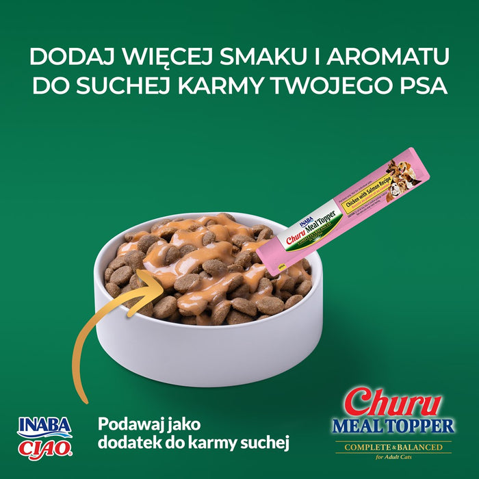 INABA Churu Meal Topper Chicken със сьомга - лакомство за кучета - 4 x 14g