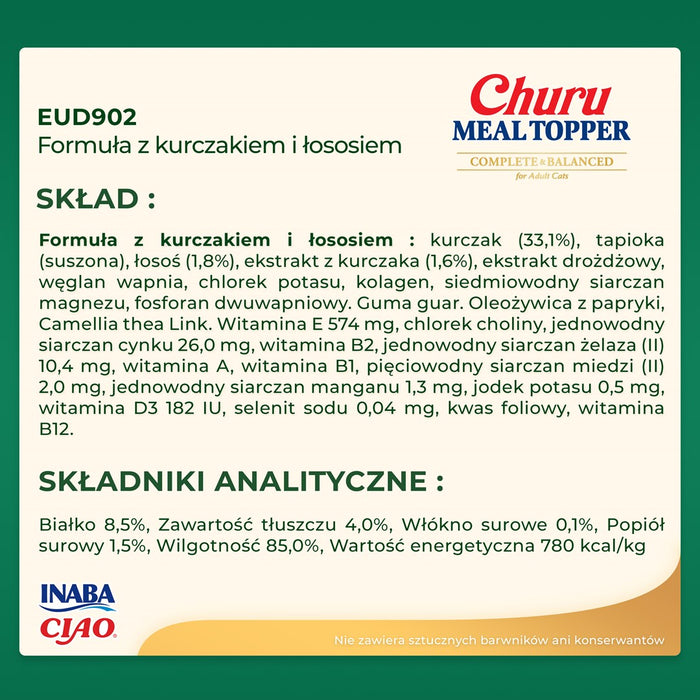 INABA Churu Meal Topper Chicken със сьомга - лакомство за кучета - 4 x 14g