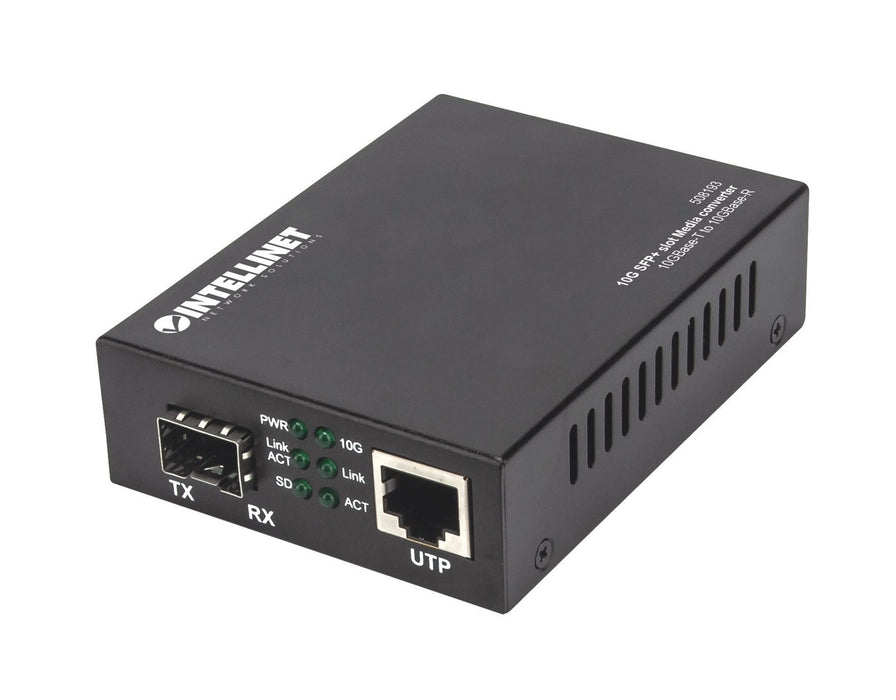 Intellinet 10GBase-T към 10GBase-R медиен конвертор, 1 x 10 GB SFP+ слот, 1 x 10 GB RJ45 порт