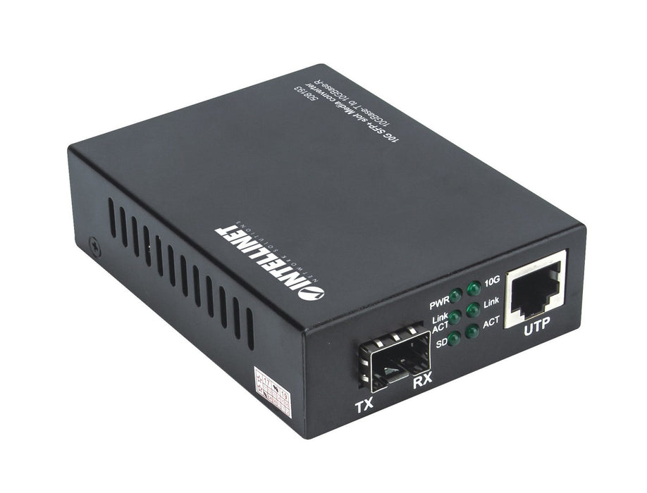 Intellinet 10GBase-T към 10GBase-R медиен конвертор, 1 x 10 GB SFP+ слот, 1 x 10 GB RJ45 порт