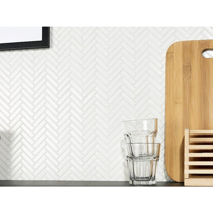 МОЗАЙКА INTERMATEX CHEVRON WHITE GLOSS