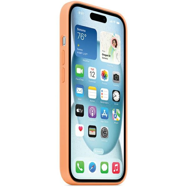 Силиконов калъф Apple MagSafe за iPhone 15 Plus 6.7", оранжев