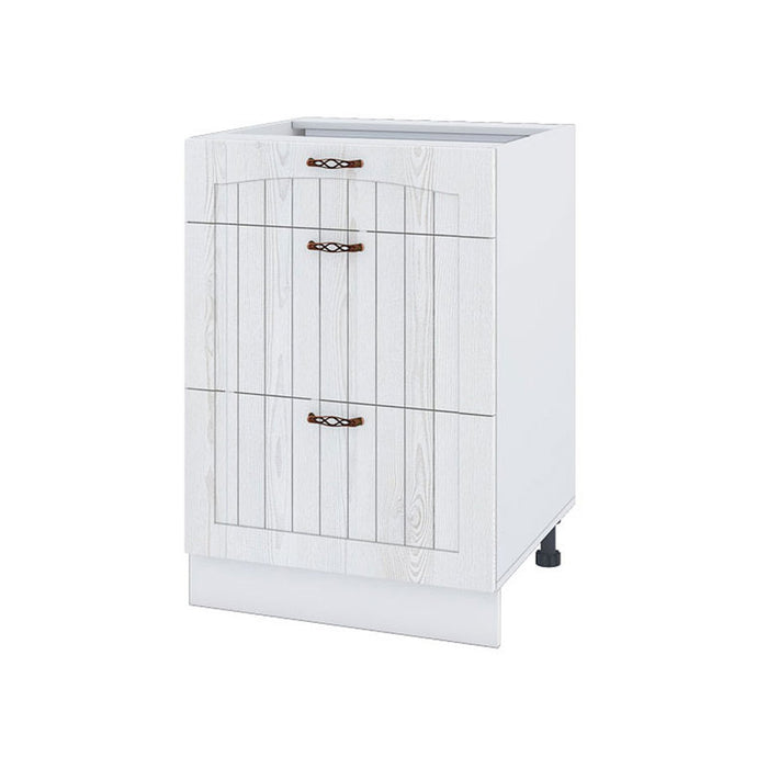 КУХНЕНСКИ ШКАФ ДОЛЕН РЕД С ТРИ ЧЕКМЕДЖЕТА IRIM 60X55X87 СМ С ПЛАВНО ЗАТВАРЯНЕ