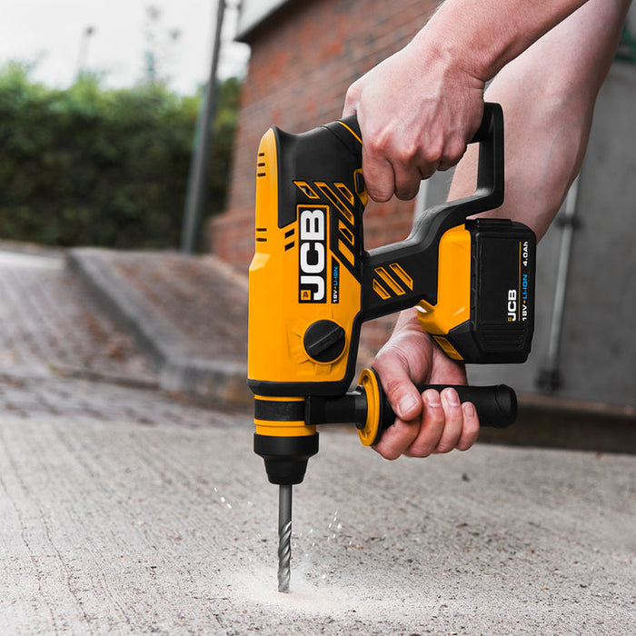 АКУМУЛАТОРЕН БЕЗЧЕТКОВ ПЕРФОРАТОР JCB 18BLRH-B-E 18 V, 1.70 J, SDS PLUS, БЕЗ БАТЕРИЯ И ЗАРЯДНО
