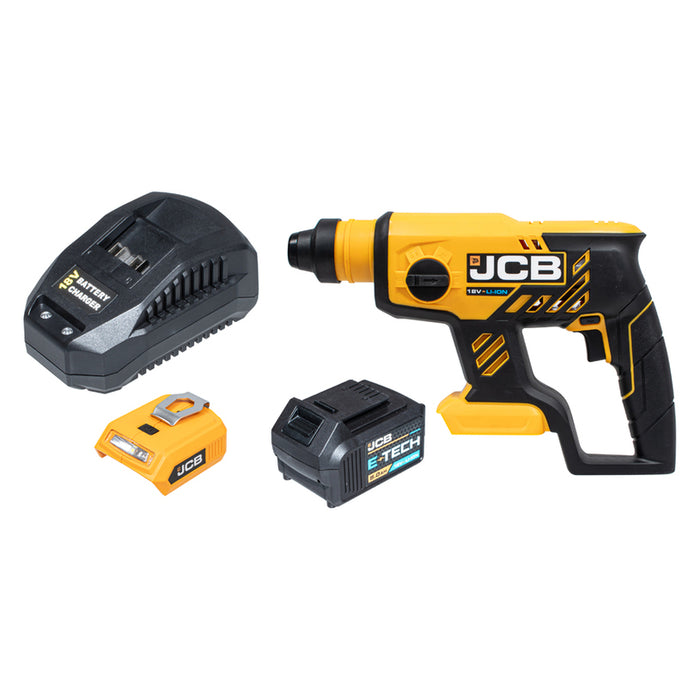 АКУМУЛАТОРЕН БЕЗЧЕТКОВ ПЕРФОРАТОР JCB 18BLRH-B-E 18 V, 1.70 J, SDS PLUS, БРОЙ БАТЕРИИ 1, 5.00 Ah