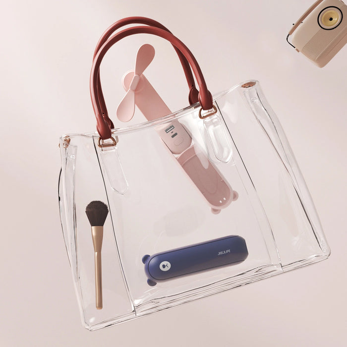 Ръчен вентилатор Jisulife Life8 Мини преносим USB вентилатор с Преносима батерия Powerbank и фенерче - син