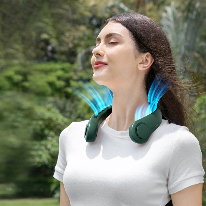 Вентилатор за врата Jisulife Преносим вентилатор за врата с USB Life3 - зелен