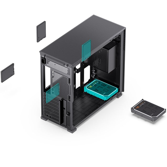 Кутия Jonsbo D41 Screen TG, mATX, Черна