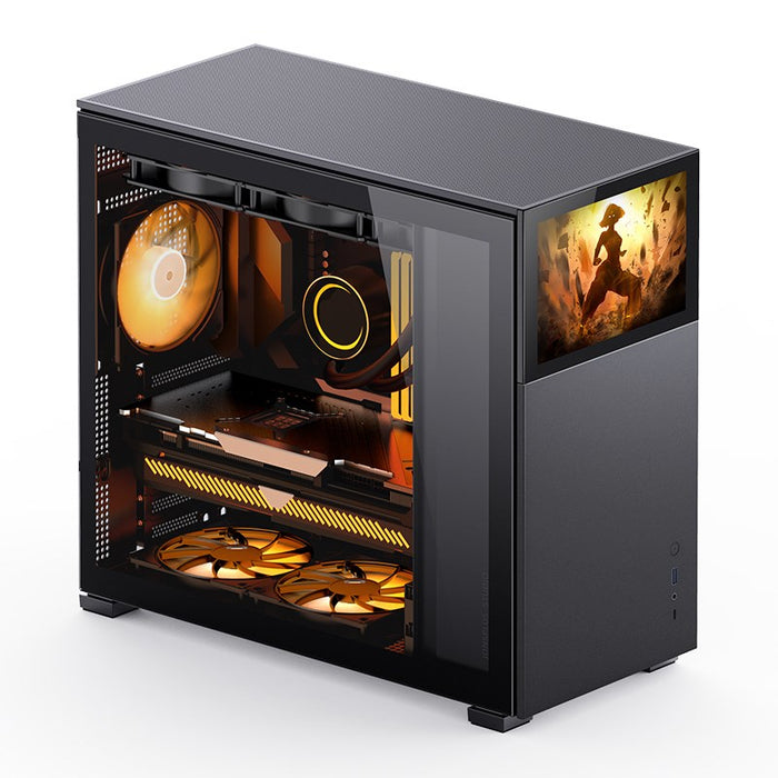 Кутия Jonsbo D41 Screen TG, mATX, Черна