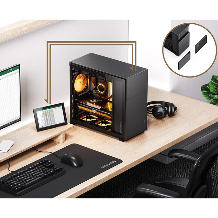 Кутия Jonsbo D41 Screen TG, mATX, Черна